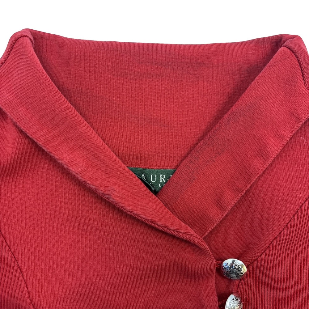 Lauren Ralph Lauren Women's 1X Red LS Pullover Shirt Classic Mature